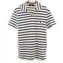 RRL 一ツ星 ボーダー柄 半袖 Tシャツ XS ホワイト系 ダブルアールエル RALPH LAUREN Vネック メンズ 【中古】 【240329】