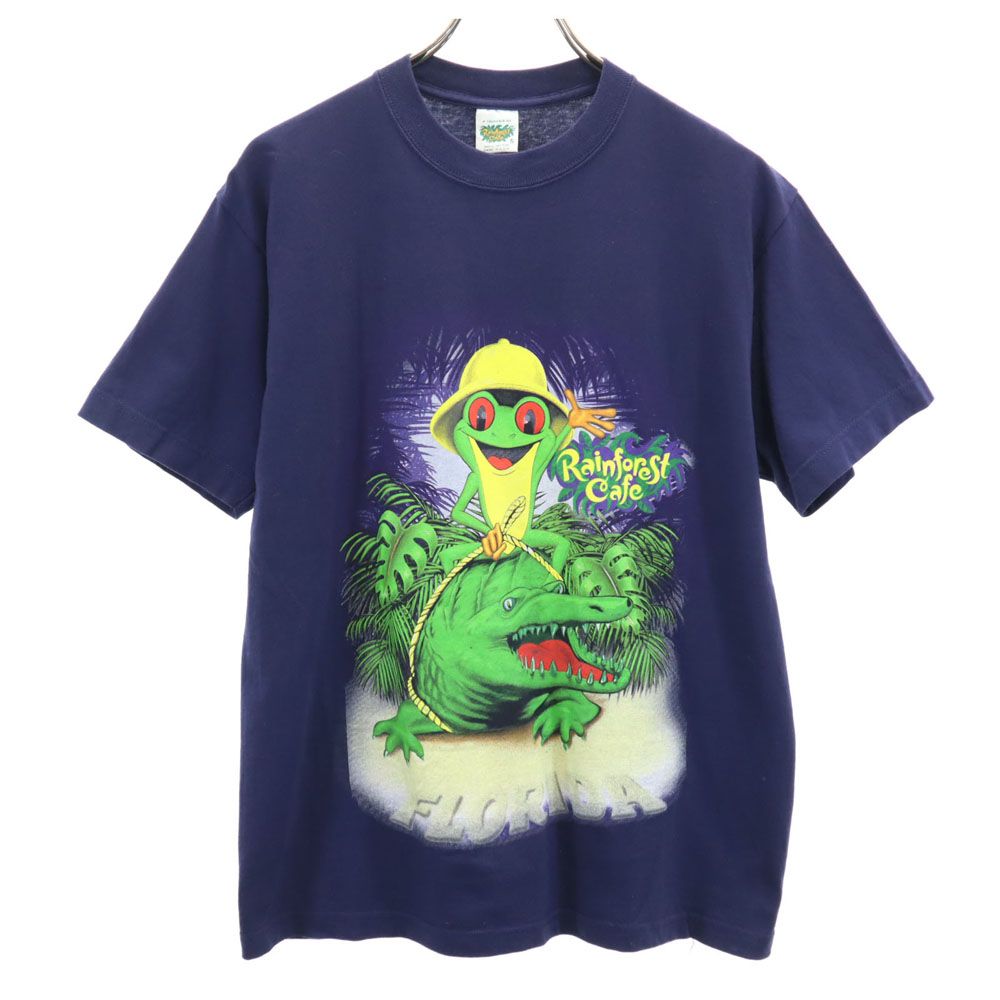 古着 Rainforest Cafe レインフォレストカフェ 90s 00s USA製 オールド 半袖 Tシャツ S ネイビー メンズ 【中古】のサムネイル