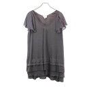 古着 athe' vanessabruno アテヴァネッサブリューノ シルクブレンド 半袖 チュニック 36 グレー系 レディース 【中古】