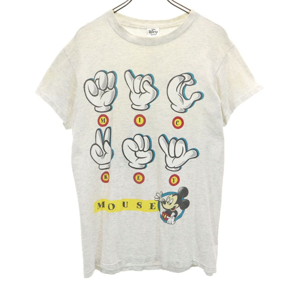 乐天商城 - 古着 THE Disney STORE ザディズニーストア 90s オールド ミッキーマウス 両面プリント 半袖 Tシャツ M グレー系 メンズ 【中古】 【PD】