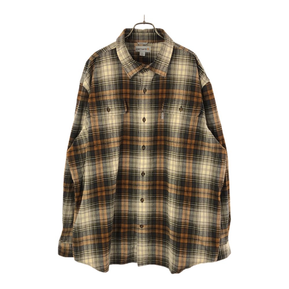 カーハート 長袖 チェックシャツ 2XL ブラウン系 Carhartt メンズ 【中古】 【240330】 【PD】