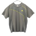 古着 アディダス adidas プリント トレーニング 半袖 Tシャツ L グレー ウォームアップ メンズ 【中古】