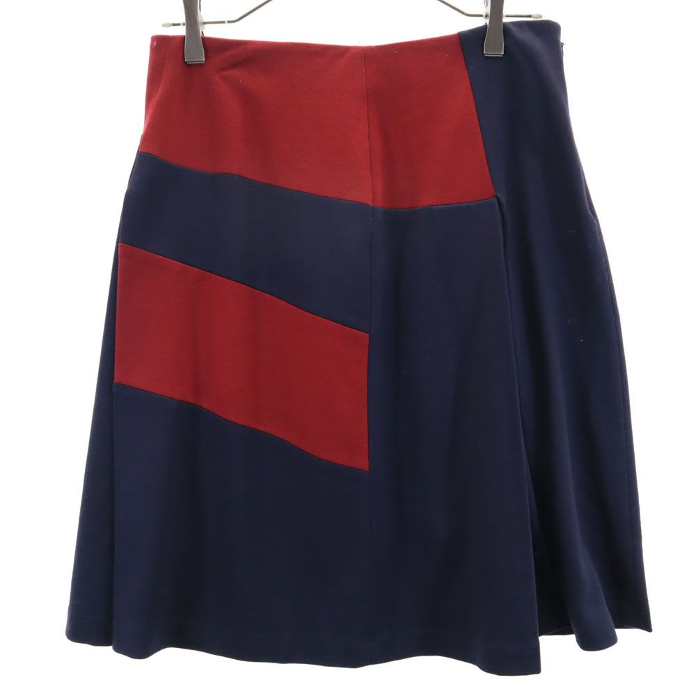古着 JIL SANDER ジルサンダー イタリア製 ミディ丈 スカート 38 ネイビー×レッド系 NAVY レディース 【中古】