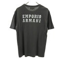 エンポリオアルマーニ 日本製 バックプリント 半袖 Tシャツ L グレー系 EMPORIO ARMANI メンズ 【中古】 【240406】 メール便可