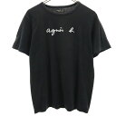 アニエスベーオム 日本製 プリント 半袖 Tシャツ 1 ブラック agnes b. homme メンズ   メール便可