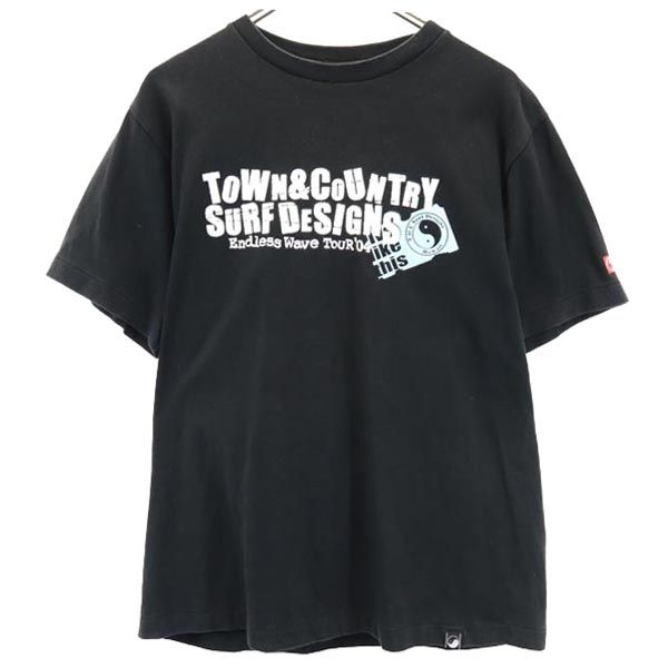 楽天古着、USED専門百貨店BIG2ndタウンアンドカントリー ロゴプリント 半袖 Tシャツ M ブラック Town & Country メンズ 【中古】 【230622】