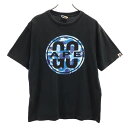 ベイプ 日本製 プリント 半袖 Tシャツ L 黒系 BAPE A BATHING APE ロゴ メンズ 【中古】 【230622】 メール便可