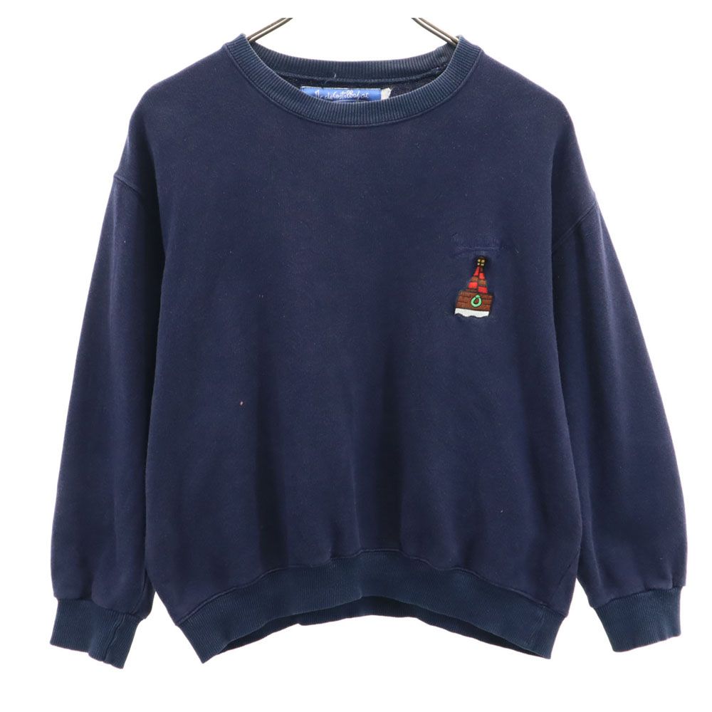 古着 JC de CASTELBAJAC カステルバジャック イタリア製 長袖 スウェット トレーナー M ネイビー 裏起毛 刺繍 レディース 【中古】