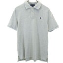 古着 POLO RALPH LAUREN ポロラルフローレン 半袖 ポロシャツ L(14-16) グレー 鹿の子地 キッズ 【中古】