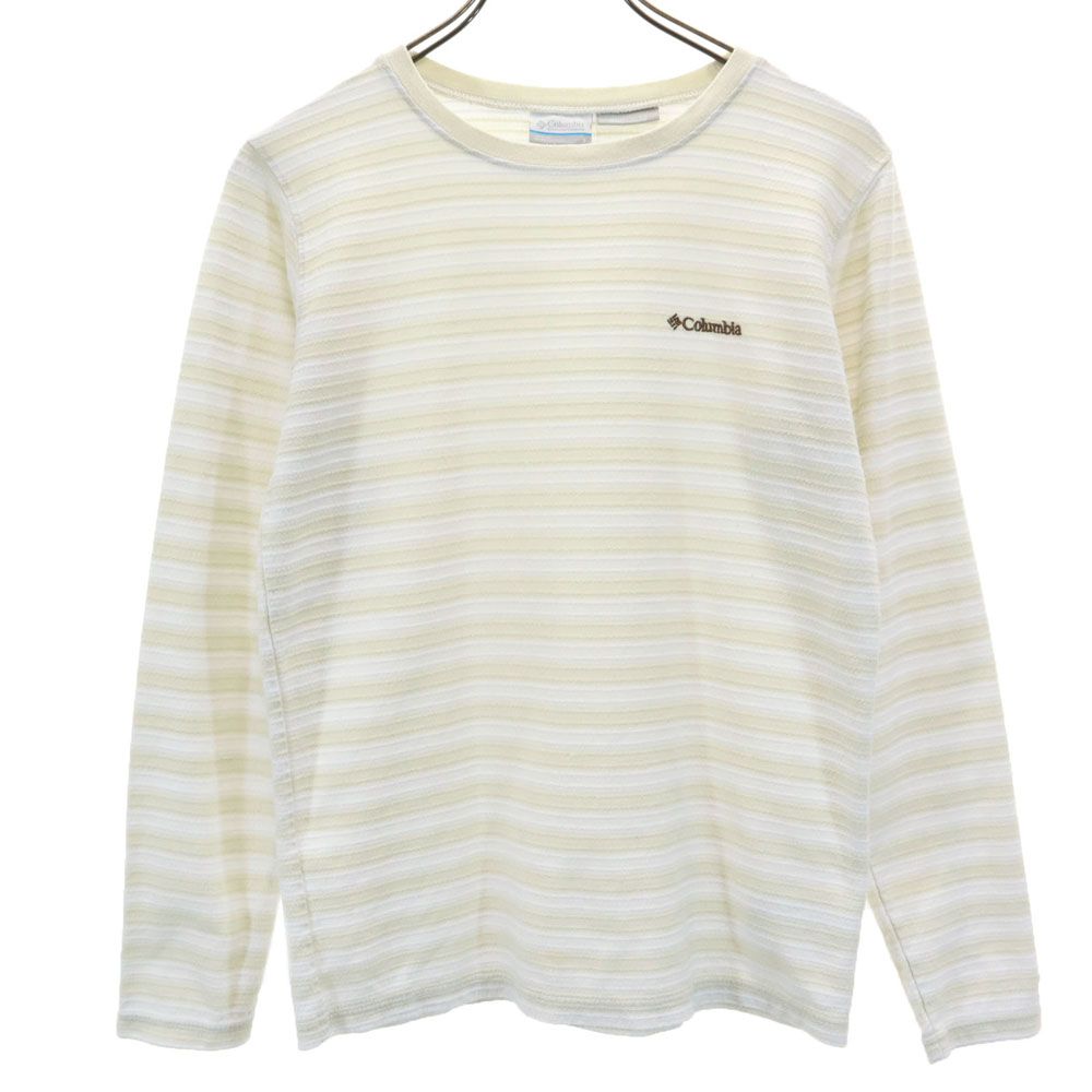 古着 コロンビア Columbia アウトドア ボーダー柄 長袖 OMNI-WICK ロングシャツ S ホワイト ロンT メンズ 【中古】