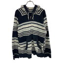 古着 GELATO PIQUE HOMME ジェラートピケオム ボーダー 長袖 ルームウェア M ネイビー×ホワイト ジップパーカー メンズ 【中古】 【PD】