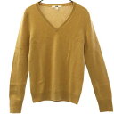 古着 UNIQLO ユニクロ カシミヤ 長袖 Vネック セーター S ブラウン ニット メンズ 【中古】(4)