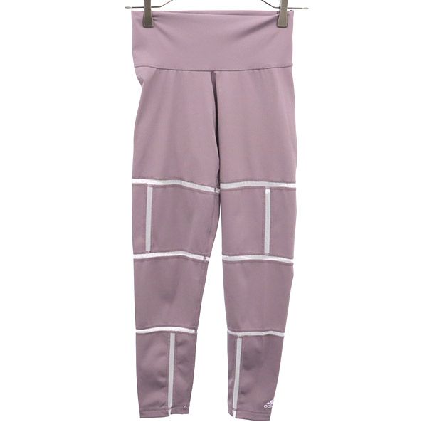 古着 adidas アディダス ワンポイントロゴプリント トレーニング レギンス OT パープル レディース 【中古】