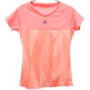 古着 アディダス adidas トレーニング 半袖 ウォームアップ ウェア S ピンク Tシャツ レディース 【中古】