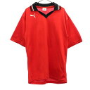 古着 PUMA プーマ 日本製 プリント サッカー 半袖 ゲーム シャツ M レッド スポーツ メンズ 【中古】