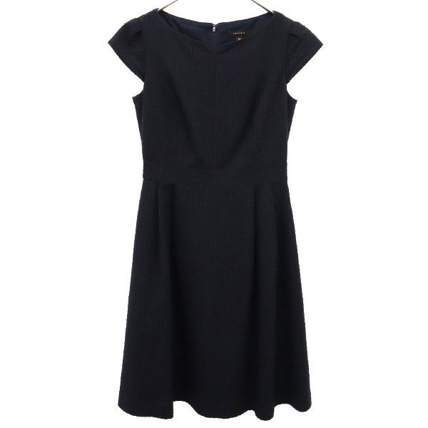 古着 TOCCA トッカ 日本製 半袖 レース ワンピース 0 ネイビー系 レディース 【中古】(4)