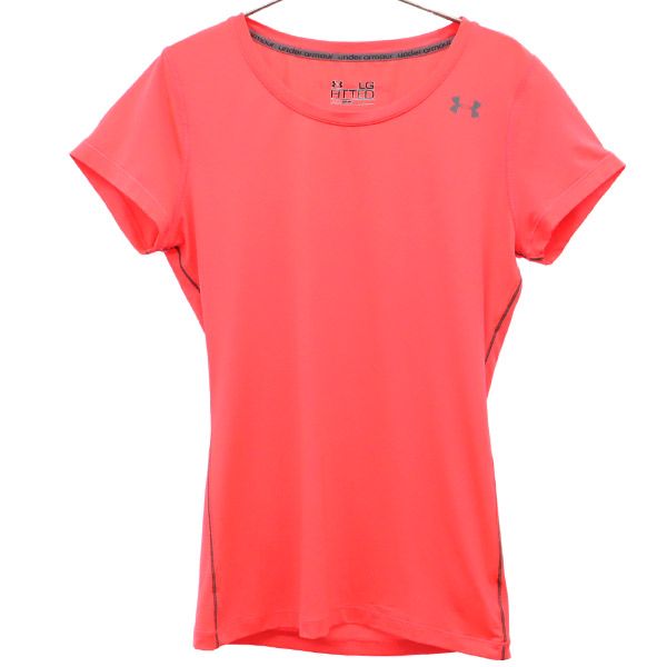 古着 UNDER ARMOUR アンダーアーマー プリント トレーニング 半袖 Tシャツ L/G オレンジ スポーツ ウォームアップ レディース 【中古】