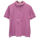古着 Calvin klein カルバンクライン 半袖 ポロシャツ M 紫 袖ロゴ プリント レディース 【中古】 【PD】