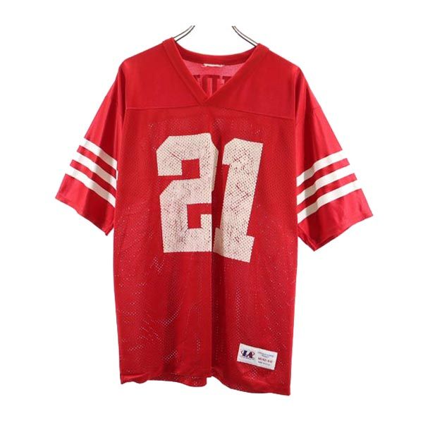 古着 90s オールド USA製 フットボールT 21 SANDERS アメリカンフットボール 半袖 ウェア M レッド アメフト メンズ 【中古】 【PD】