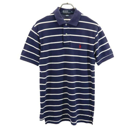 古着 Polo by Ralph Lauren ポロバイラルフローレン ボーダー 半袖 ポロシャツ S ネイビー系 鹿の子 メンズ 【中古】 古着 Polo by Ralph Lauren ポロバイラルフローレン ボーダー 半袖 ポロシャツ S ネイビー系 鹿の子 メンズ 【中古】