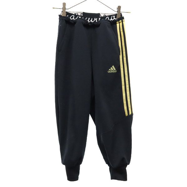 古着 adidas アディダス ライン トレーニング クロップドパンツ 140 ブラック キッズ 【中古】(4)