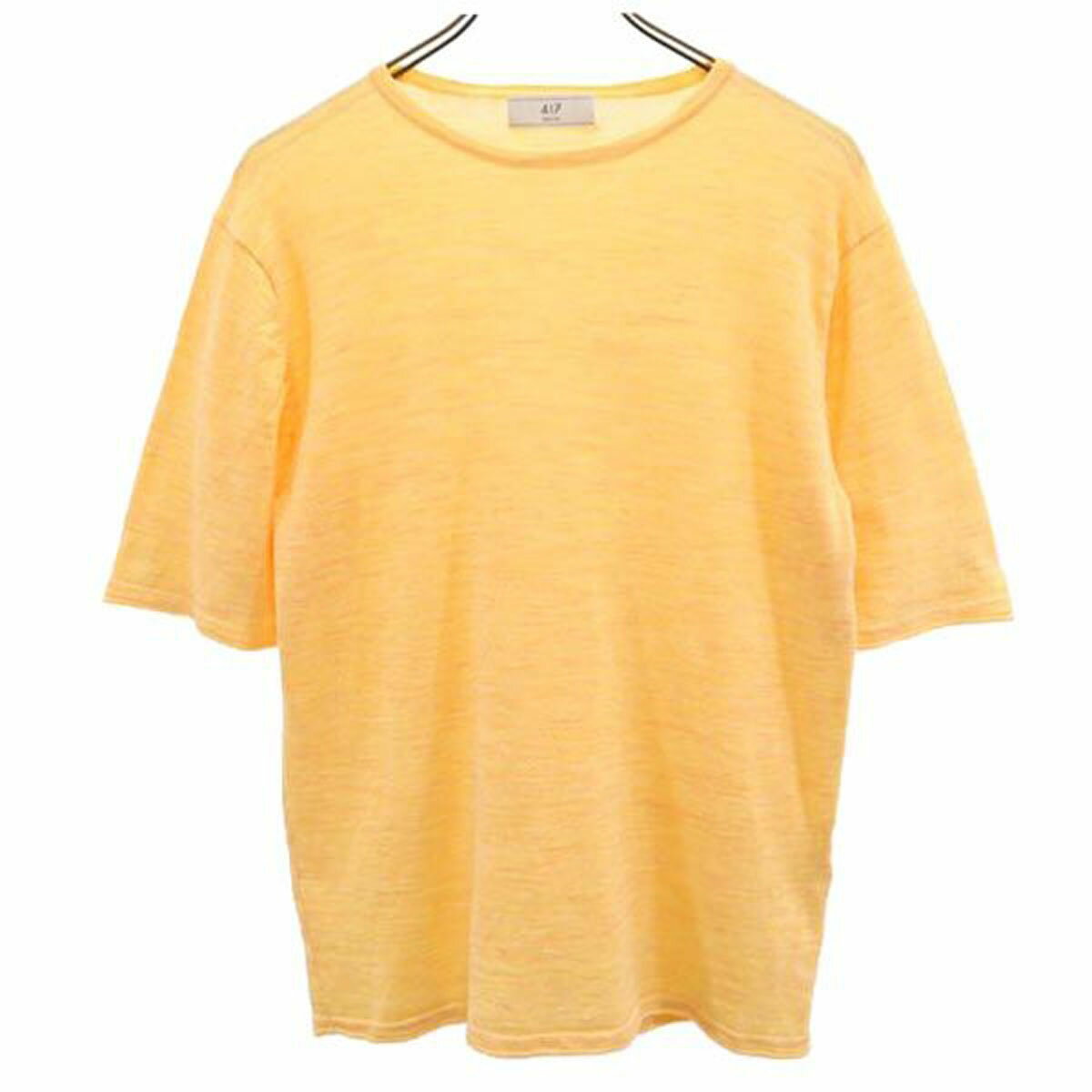 Shirts, T-Shirts - 古着 417byEDIFICE フォーワンセブンバイエディフィス 半袖 ラミーストレッチプレーティング Tシャツ S オレンジ系 ニット メンズ 【中古】
