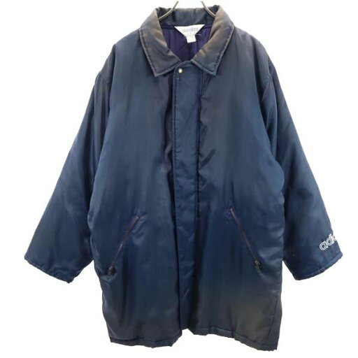 古着 adidas アディダス 80s ヴィンテージ トレフォイルロゴ ベンチコート M ネイビー 裏キルティング メンズ 【中古】 古着 adidas アディダス 80s ヴィンテージ トレフォイルロゴ ベンチコート M ネイビー 裏キルティング メンズ 【中古】