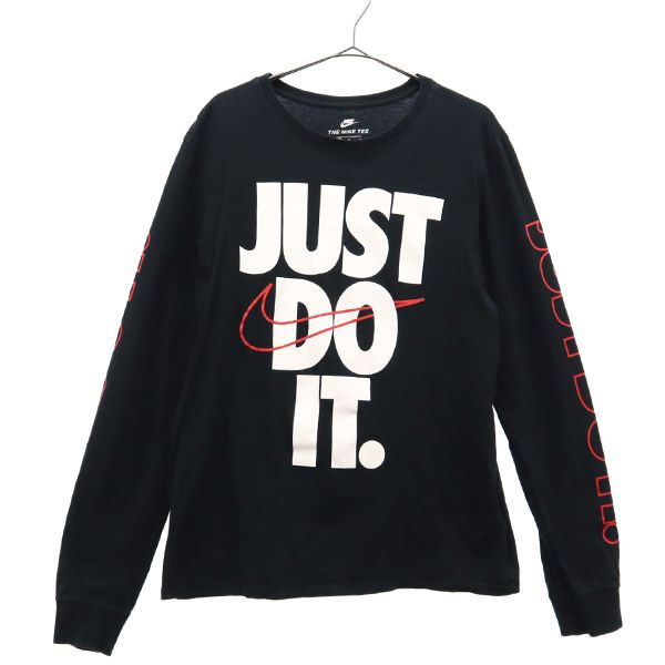 古着 NIKE ナイキ プリント 長袖 Tシャツ M ブラック メンズ 【中古】