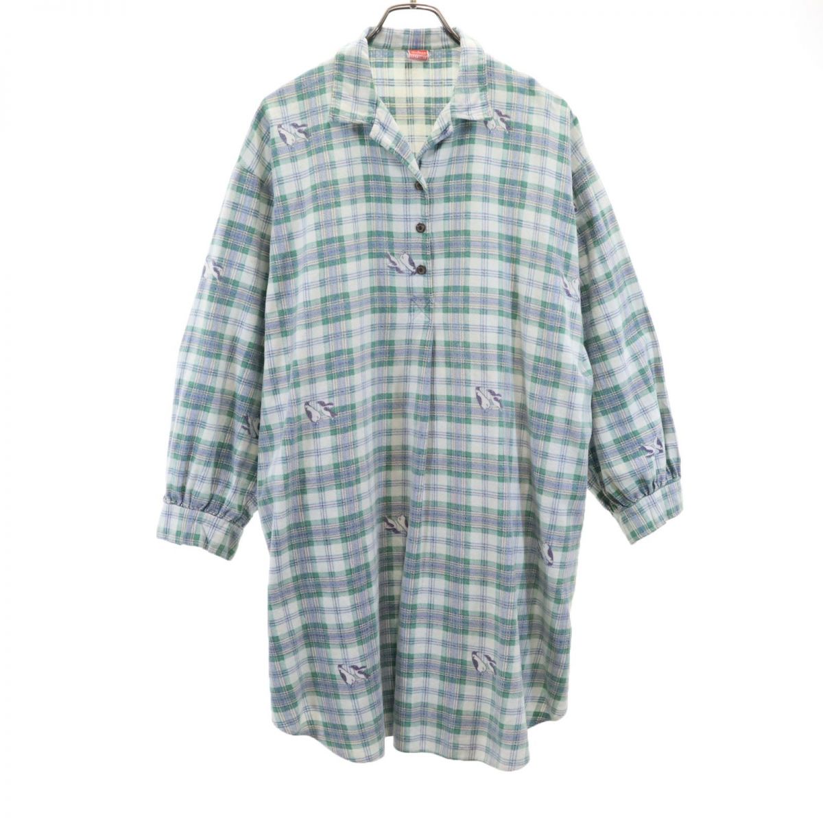 古着 Triumph トリンプ 70s ヴィンテージ グランパ 長袖 シャツワンピース 44 レディース 【中古】