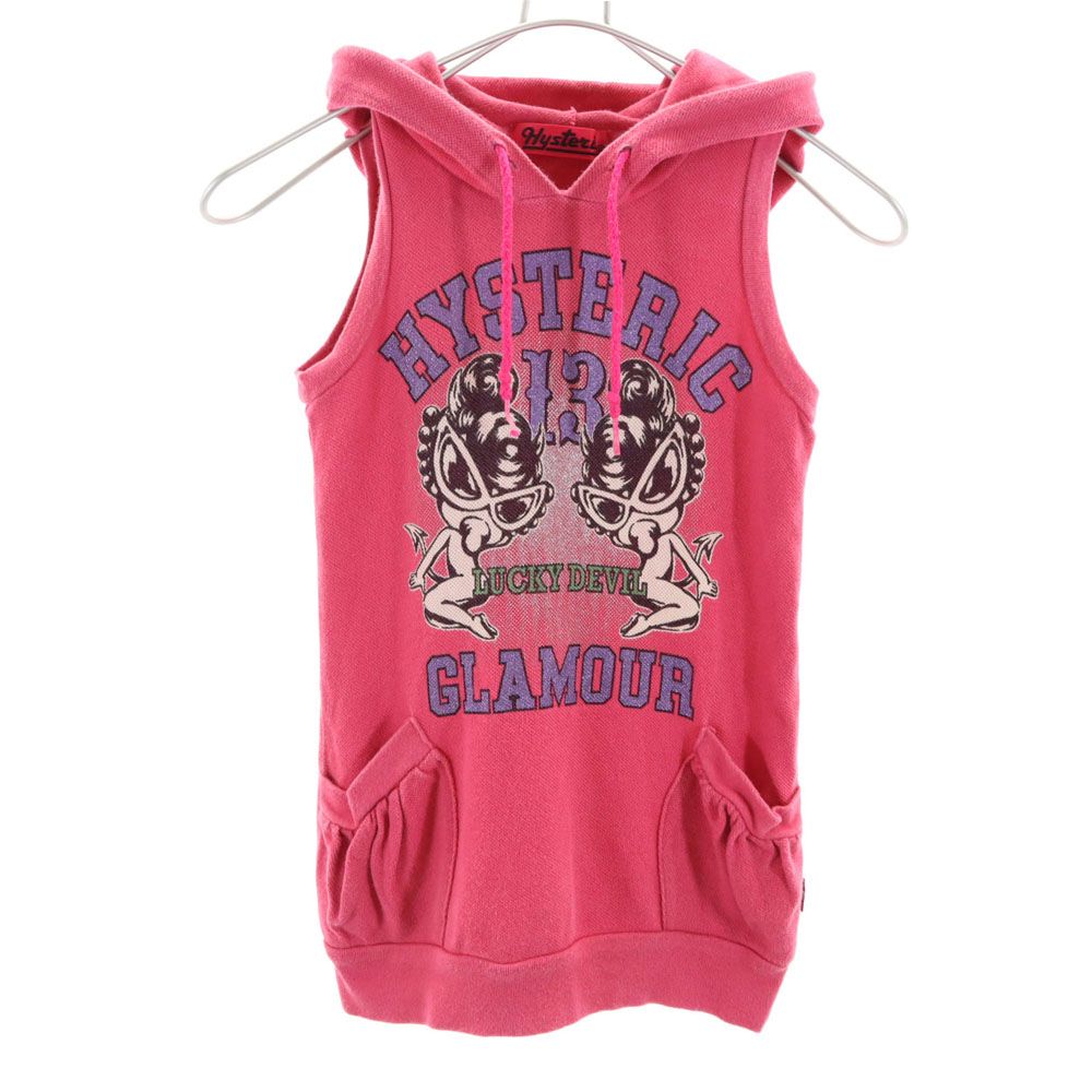 古着 HYSTERIC ヒステリック 日本製 ノースリーブ ワンピース 80 ピンク キッズ 【中古】