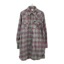 古着 Lee AGbyaquagirl リー エージーバイアクアガール チェック 長袖 ウエスタン シャツワンピース M グレー系 レディース 【中古】