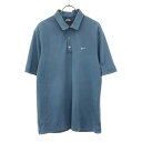 古着 NIKE ナイキ ゴルフ 半袖 ポロシャツ L ブルー系 鹿の子地 DRI-FIT メンズ 【中古】