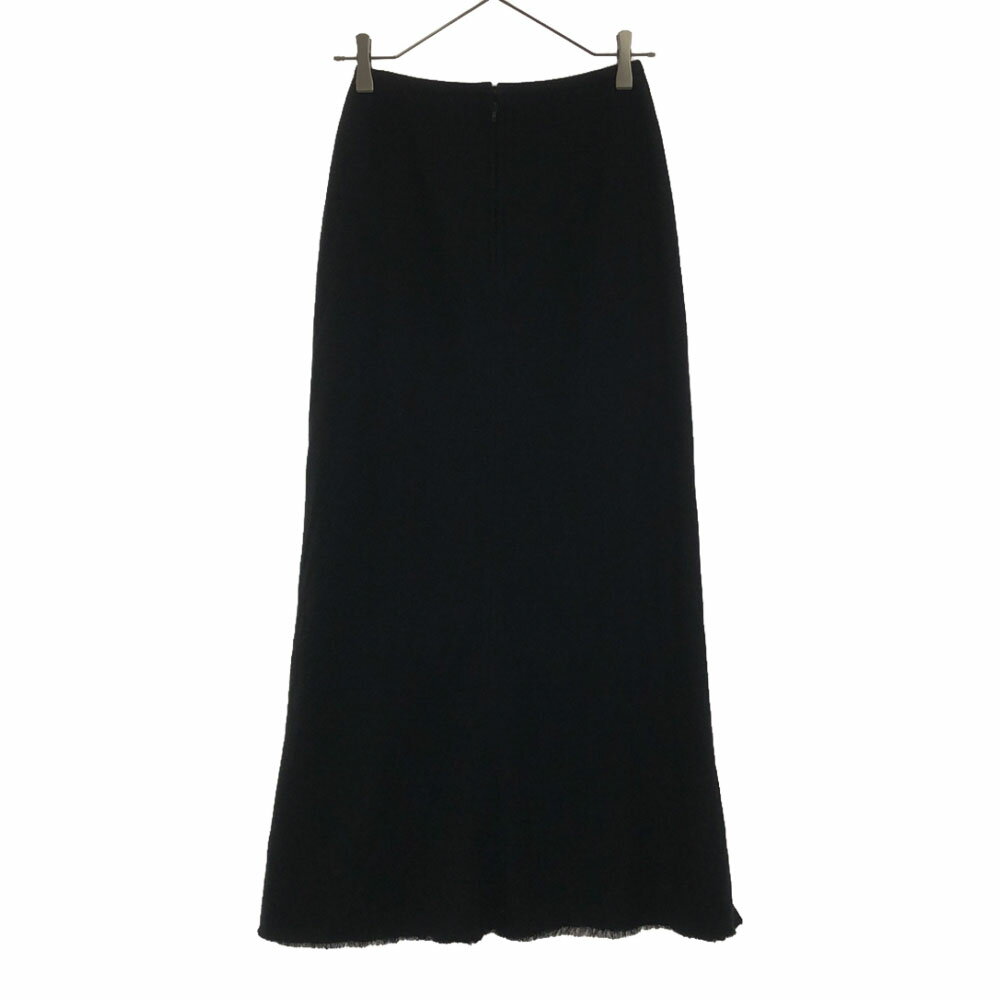 古着 Y's ワイズ 90s 日本製 ウールブレンド ロングスカート 2 ブラック YOHJI YAMAMOTO バックジップ オールド ヴィンテージ レディース 【中古】 2
