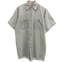 古着 RED KAP レッドキャップ 半袖 ワークシャツ M グレー メンズ 【中古】