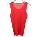 古着 PLEATS PLEASE プリーツプリーズ 90s イッセイミヤケ 日本製 オールド タンクトップ 3 赤 ISSEY MIYAKE カットソー レディース 【中古】(4)
