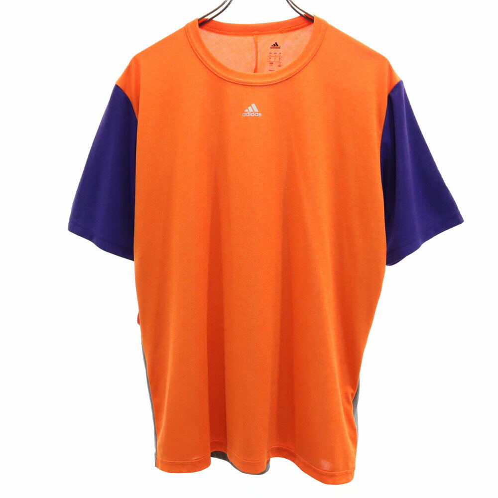 古着 adidas アディダス カラー コラボ トレーニング 半袖 Tシャツ 2XO オレンジ by kolor スポーツ ビッグサイズ メンズ 【中古】