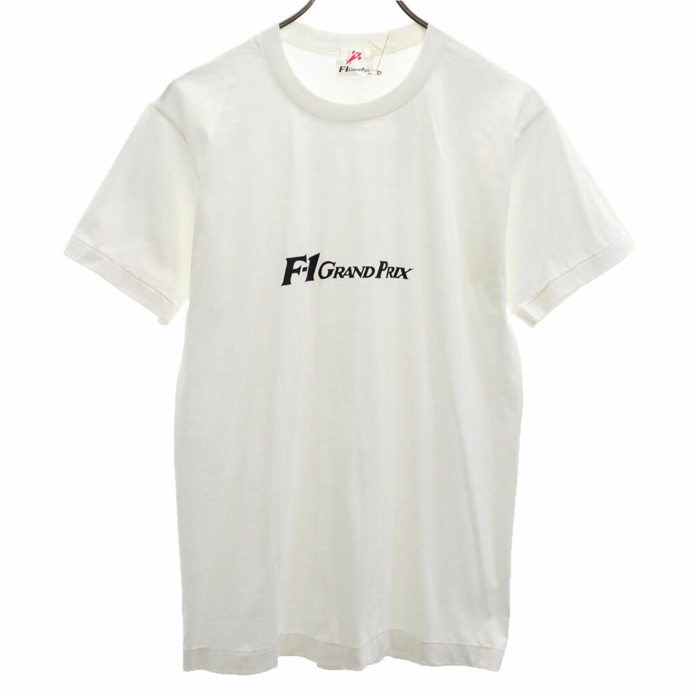 古着 F-1 GRAND PRIX 未使用 日本製 半袖 Tシャツ M ホワイト メンズ 【中古】 【PD】