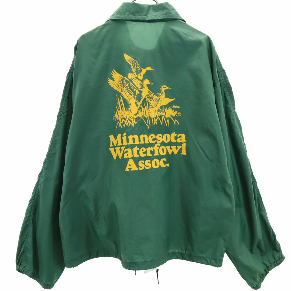 乐天商城 - 古着 バックプリント コーチジャケット L グリーン メンズ 【中古】 【PD】