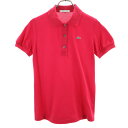 古着 LACOSTE ラコステ 日本製 半袖 ポロシャツ 36 レッドピンク 鹿の子 レディース 【中古】(4)