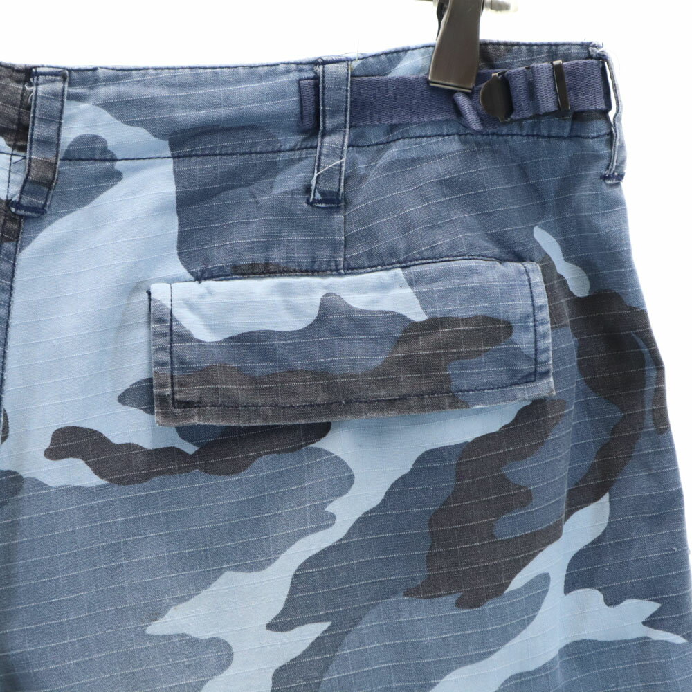 古着 カモフラ柄 カーゴショートパンツ 79 ブルーグレー系 迷彩 リップストップ生地 メンズ 【中古】