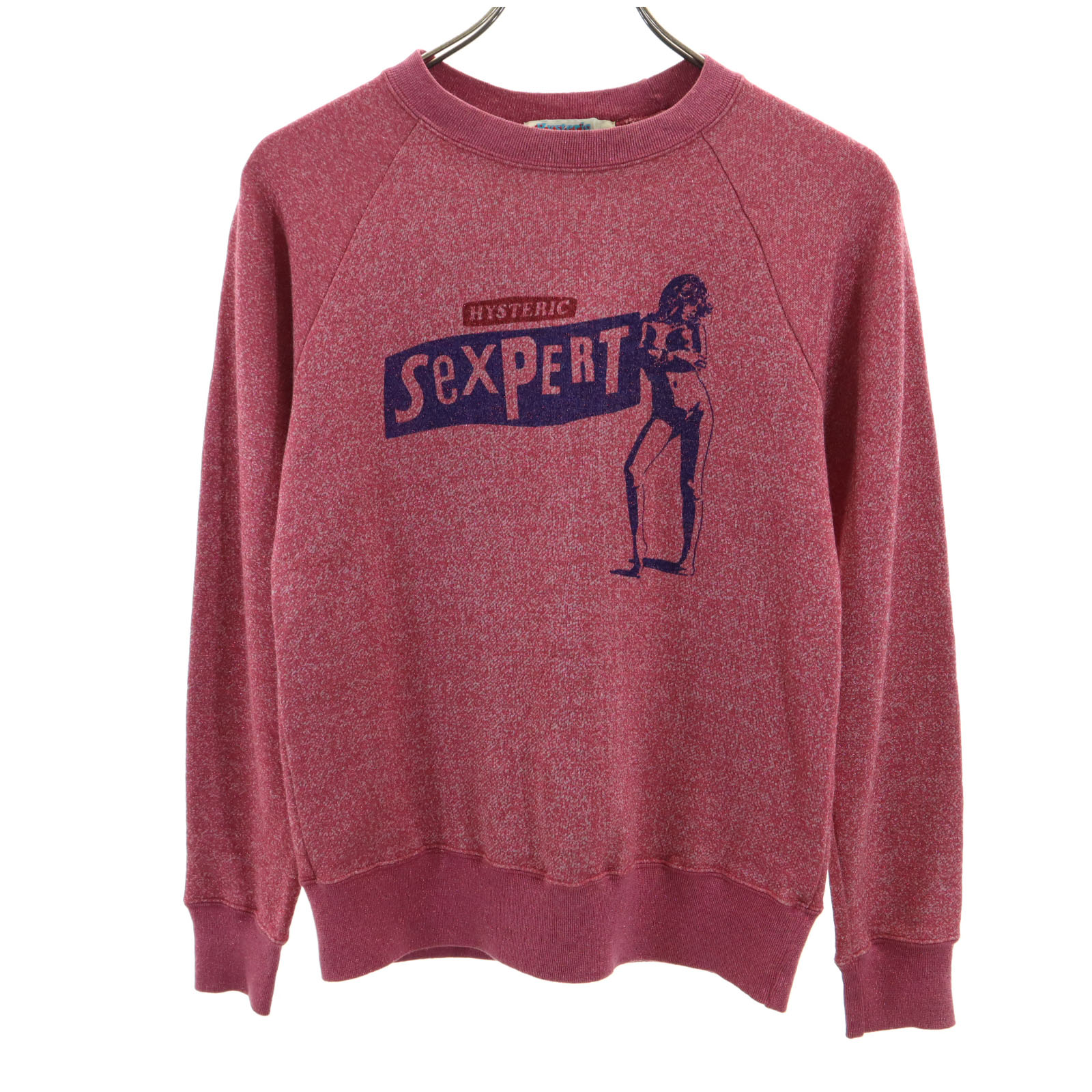 古着 HYSTERIC ヒステリック 日本製 プリント 長袖 トレーナー F ピンク レディース 【中古】