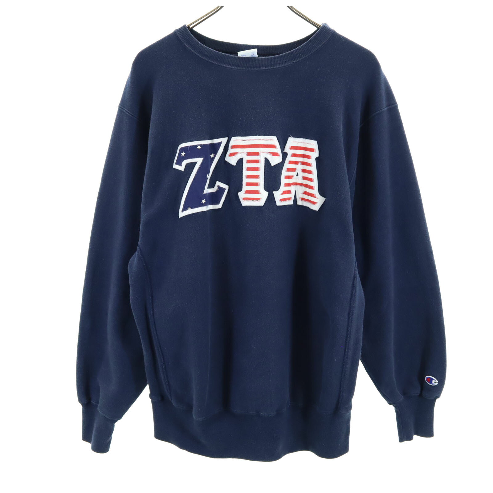 Rakuten - 古着 Champion チャンピオン 90s USA製 オールド 刺繍タグ カレッジ 長袖 リバースウィーブ スウェット トレーナー XL ネイビー 裏起毛 ZTA メンズ 【中古】