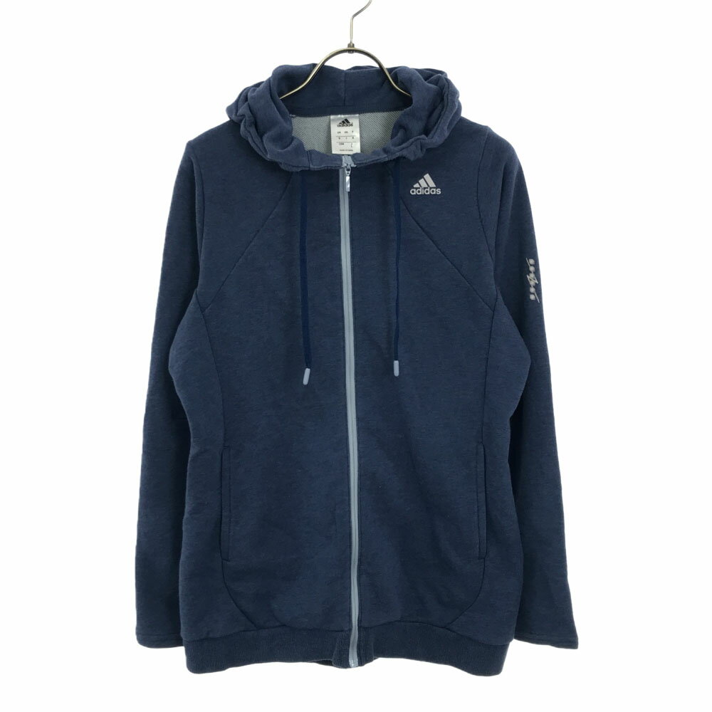 古着 adidas アディダス ジップパーカー L ブルー系 メンズ 【中古】