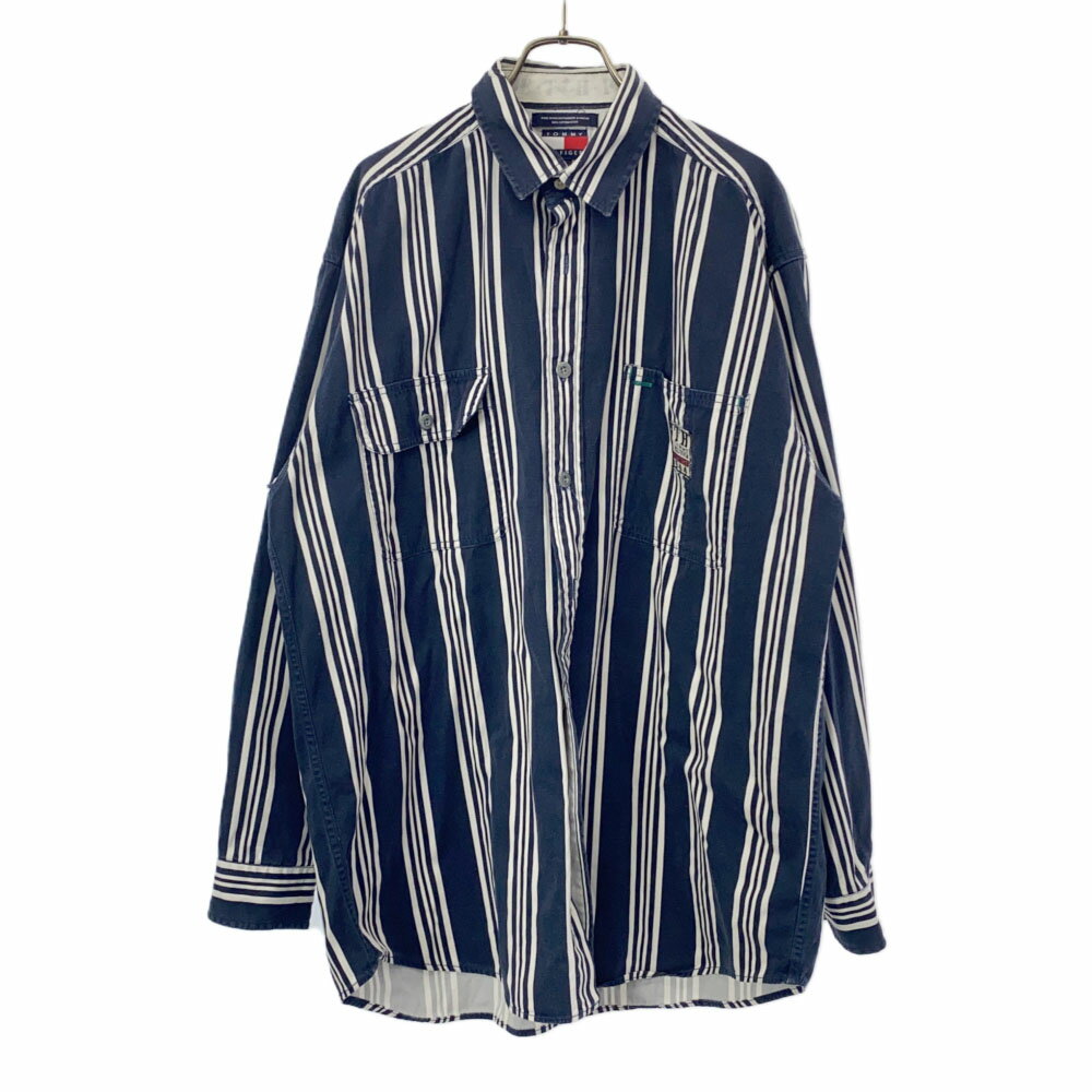  TOMMY HILFIGER ȥߡҥե 90s ȥ饤 Ĺµ եå åȥ󥷥 M ͥӡߥۥ磻  ơ  š