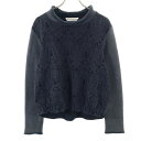 古着 SEE BY CHLOE シーバイクロエ 長袖 コットンニット セーター XS グレー×ネイビー レディース 【中古】 【PD】