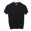 古着 HERMES エルメス カシミヤ100% 半袖 セーター 34/S ブラック PARIS ニット レディース 【中古】 【PD】