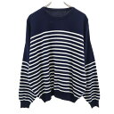 古着 FORME フォルメ ボーダー柄 長袖 セーター F ネイビー ニット レディース 【中古】 【PD】