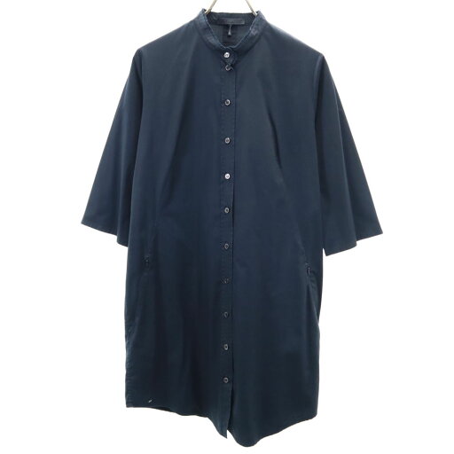 古着 JIL SANDER ジルサンダー イタリア製 7分袖 バンドカラー シャツワンピース 34 ネイビー系 レディース 【中古】 古着 JIL SANDER ジルサンダー イタリア製 7分袖 バンドカラー シャツワンピース 34 ネイビー系 レディース 【中古】