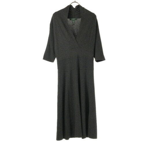 古着 LAUREN RALPH LAUREN ローレンラルフローレン 7分袖 ニット ロングワンピース S グレー レディース 【中古】 【PD】 古着 LAUREN RALPH LAUREN ローレンラルフローレン 7分袖 ニット ロングワンピース S グレー レディース 【中古】 【PD】