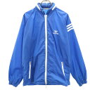 古着 adidas アディダス トレフォイルロゴ ウインドブレーカー M ブルー ジャケット メンズ 【中古】 【PD】